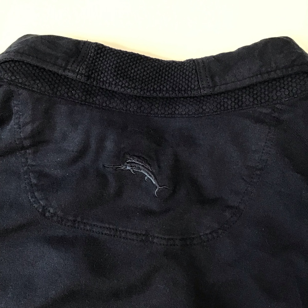 Tommy Bahama Shirt Mens Sz XL Navy Solid Polo Long Sleeve Pima Cotton Blend - Picture 12 of 16